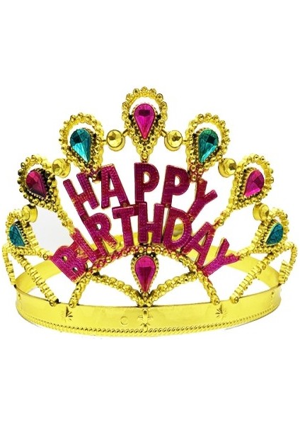 Altın Renk Happy Birthday Doğum Günü Tacı fiyatları