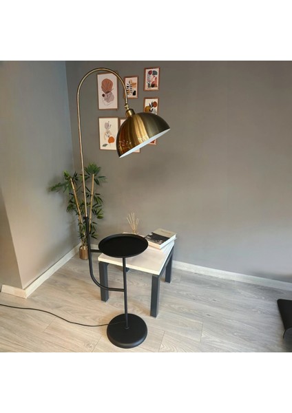 Eskitme-Siyah Lambader Hareketli Başlık Sehpalı Modern Dekoratif Metal Oturma Odası Çalışma Odası