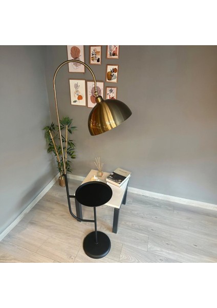 Eskitme-Siyah Lambader Hareketli Başlık Sehpalı Modern Dekoratif Metal Oturma Odası Çalışma Odası