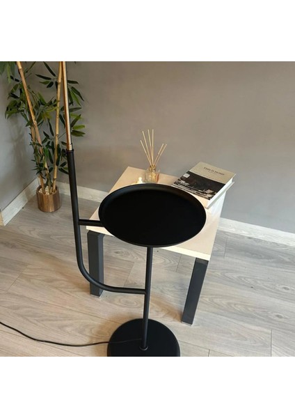Eskitme-Siyah Lambader Hareketli Başlık Sehpalı Modern Dekoratif Metal Oturma Odası Çalışma Odası