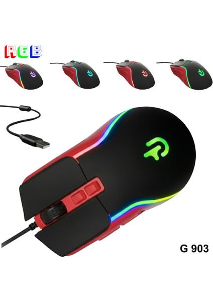 Trio - G903 Siyah Rgb Gaming Mouse | Kablolu Oyuncu Faresi