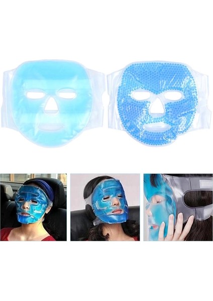 Buğz Jel Buz Paketi Yüz Maskesi Baş Ağrısı Yastık Kozmetik Maske + Çift Taraflı Cilt Fırçası fiyatları