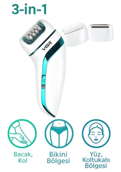 Buğz Profesyonel 3 Başlıklı Epilasyon Aleti