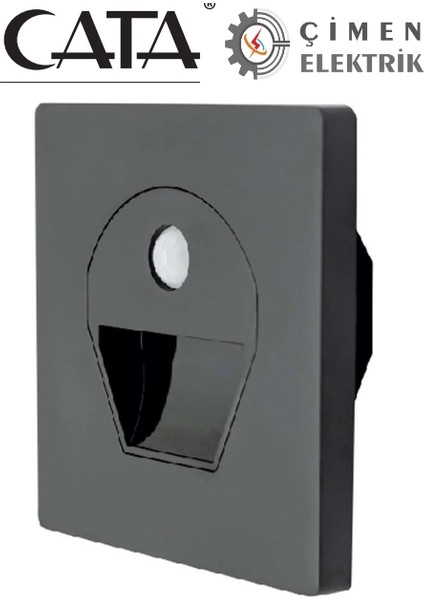 Buğz Cata Ct 5170 1W Füme Kasa Sensörlü Koridor Aydınlatması 3200K Gün Işığı