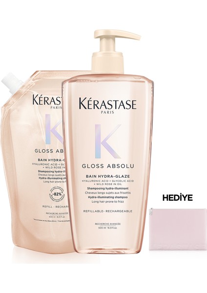 Gloss Absolu Elektriklenme Karşıtı Saç Bakım Seti - Bain 500 ml & Doypack