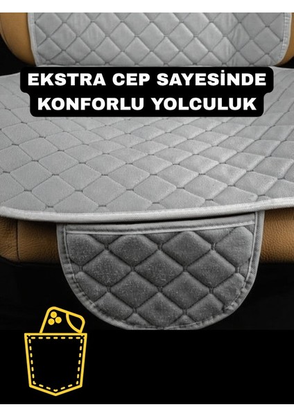 Lacasa Automotive Ergonomik,ortopedik,terletmez, Cepli, Kaymaz, Alkantara Oto Kılıf-Minder (7parça Set)