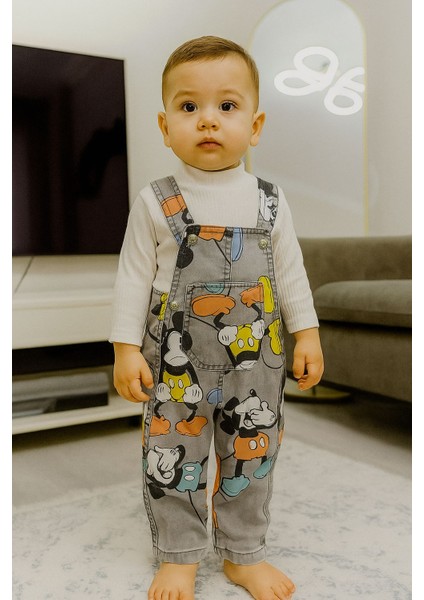 Desenli Erkek Bebek Tulum Salopet