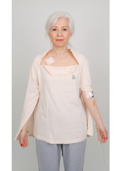 Cure Adaptif Kemoterapi Hasta Bakım Kıyafeti Pembe