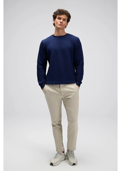 Pamuklu Regular Fit Bisiklet Yaka Sweat Erkek Sweat EM623