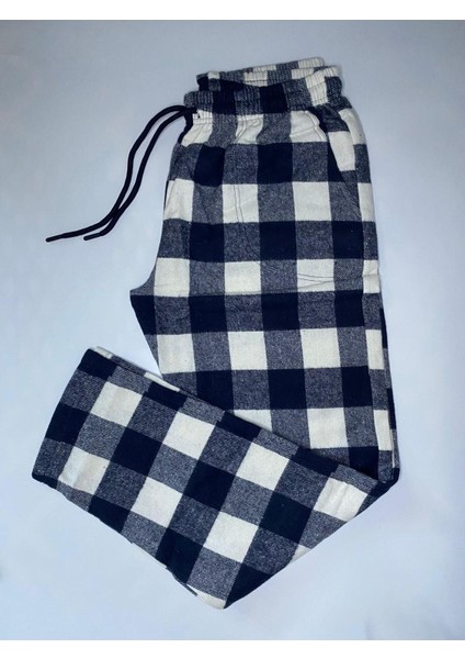 Erkek 2'li Kışlık Ekose Desenli Pazen Pamuklu Pijama Altı fırsatları