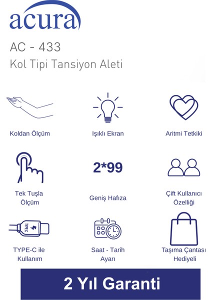 Ac 433 Koldan Ölçer Tansiyon Aleti fiyatları