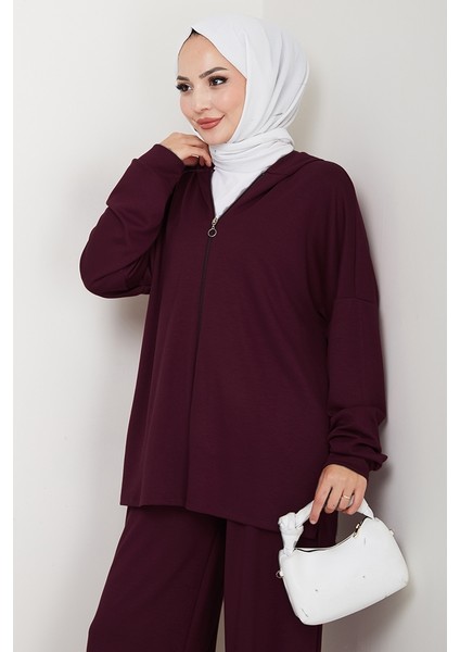 Kapüşonlu Oysho Ikili Takım 1609 - Mürdüm fiyatları