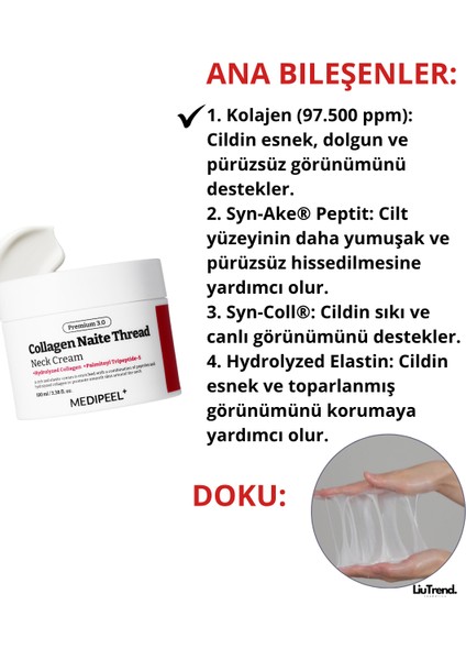 Medi-Peel Naite Thread Neck Cream 100 ml Peptit ve Kollajen Içeren Boyun Lifting Kremi M0076 modelleri