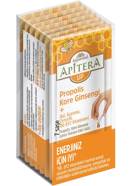 UP Doğal Bal, B Vitaminleri, Kırmızı Ginseng, Guarana ve Propolis İçeren Takviye Edici 7’li Saşe fiyatları
