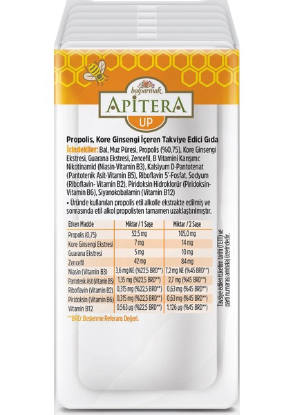 UP Doğal Bal, B Vitaminleri, Kırmızı Ginseng, Guarana ve Propolis İçeren Takviye Edici 7’li Saşe modelleri