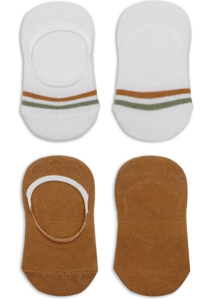 2'li Penye Babet Silikon Çemberli Çorap 30102 Hardal Beyaz fırsatları