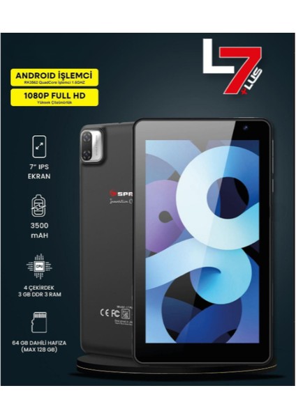 7" IPS Ekran 4 Çekirdek 3GB/64GB Tablet Pc fiyatları