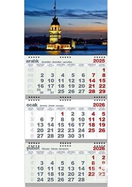 2026 Gemici Takvim Kız Kulesi 30 Sayfa Ciltsiz fiyatları