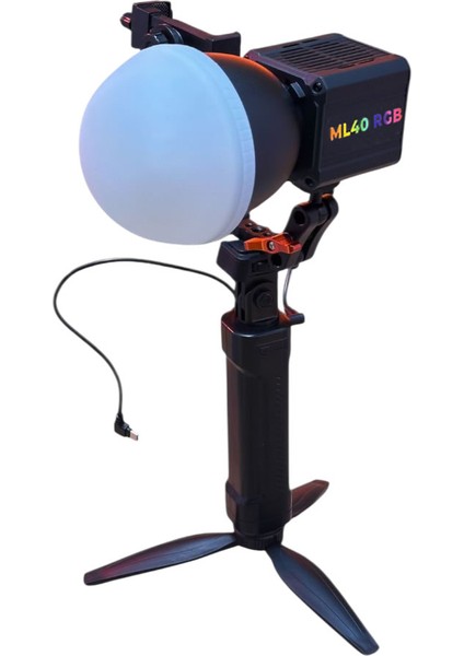 ML40 Rgb Telefon Vlog Seti + El Tipi Powerbank Tripod Batarya