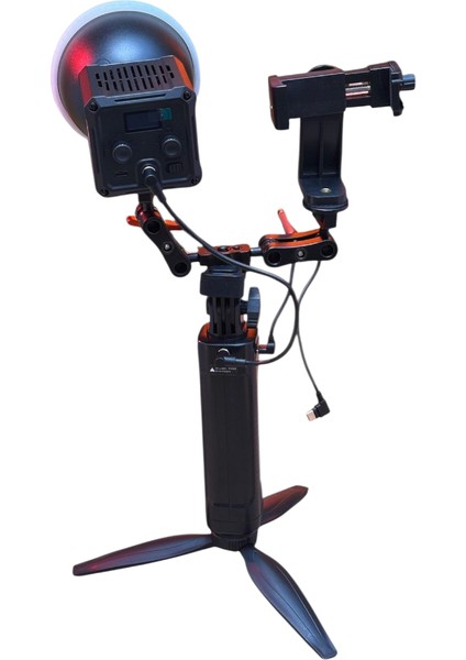 ML40 Rgb Telefon Vlog Seti + El Tipi Powerbank Tripod Batarya modelleri