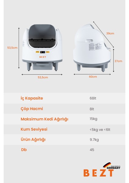 Pure Cat Otomatik Akıllı Kedi Tuvaleti