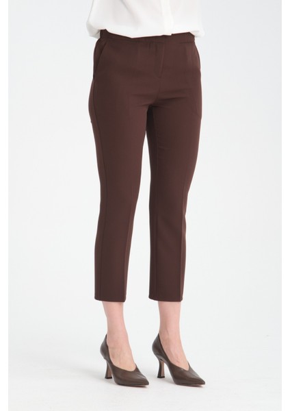 Bilek Boybeli Lastikli Tam Kalıp Kumaş Pantolon