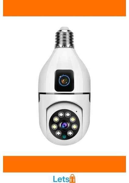 Çift Lensli Duy Girişli Kablosuz Ampul Kamera 4K Full Hd modelleri