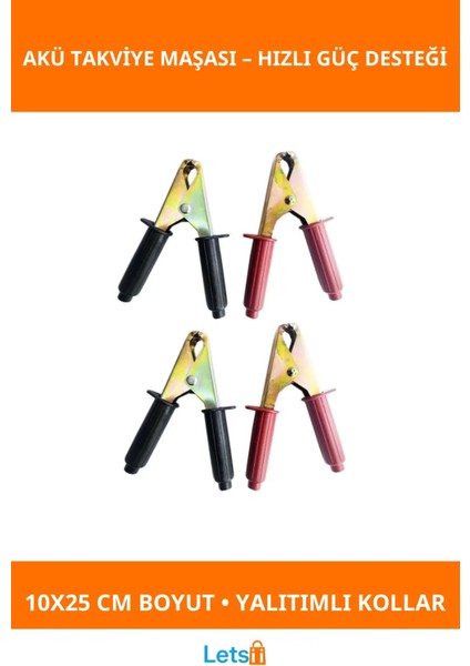 Büyük Boy Yalıtımlı Akü Takviye Maşası 2 Adet 10X25 cm