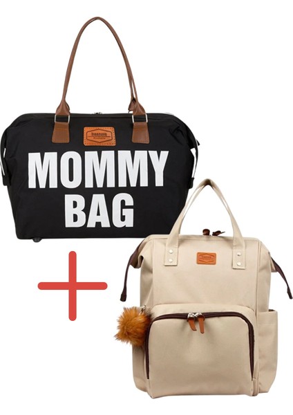 Mommy Bag Anne Çantası + Anne Bebek Bakım Sırt Çantası Seti