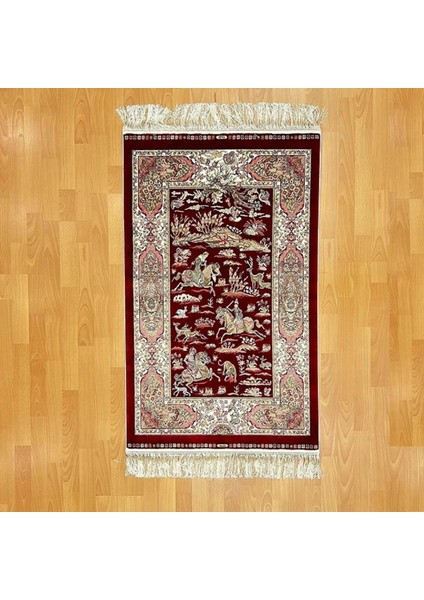 Şehname Motifli 200 x 300 cm Ipek Halı Bordo