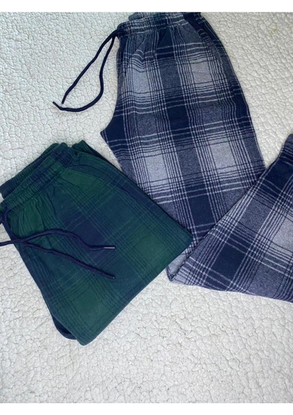 2 Adet Jakar Kümaş Kışlık Kadn Erkek Unisex Yeşil & Antrasit Rengi Eşofman Pijama Altı fiyatları