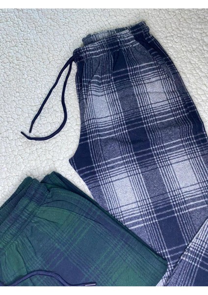 2 Adet Jakar Kümaş Kışlık Kadn Erkek Unisex Yeşil & Antrasit Rengi Eşofman Pijama Altı fırsatları