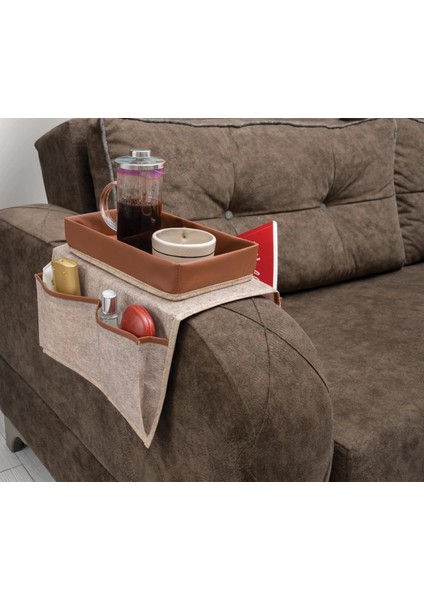 Buğz Çok Amaçlı Deri Şeritli Cepli Koltuk Kenarı Düzenleyici 03938 fiyatları