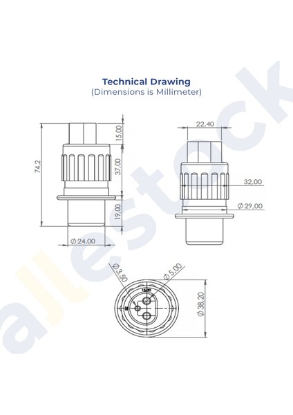 Römork Fişi Terminalli - 3 Pin