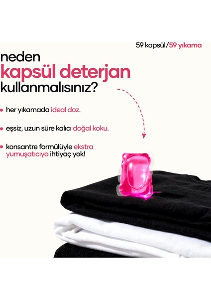 Kapsül Çamaşır Deterjanı Sakura Kokulu - Renkliler ve Beyazlar İçin 59 Yıkama fiyatları