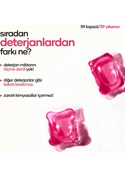 Kapsül Çamaşır Deterjanı Sakura Kokulu - Renkliler ve Beyazlar İçin 59 Yıkama fırsatları