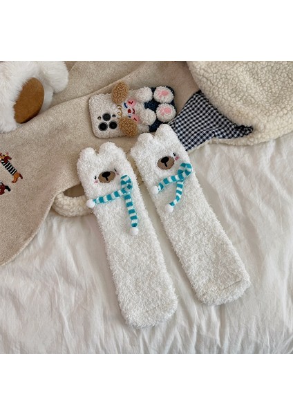 Kadın Sonbahar-Kış Koral Kadife Çorap (Yurt Dışından)