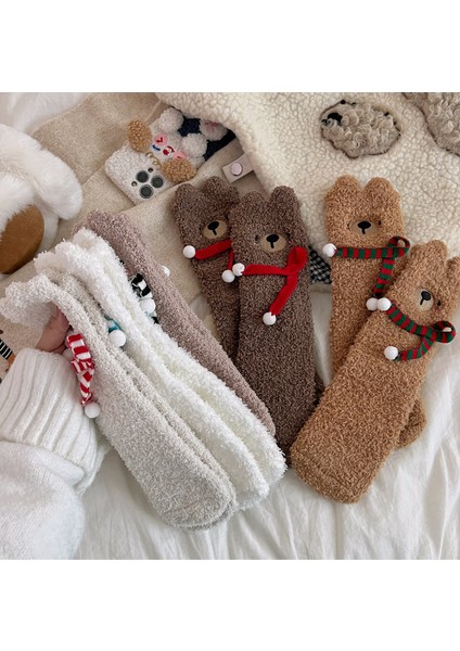 Kadın Sonbahar-Kış Koral Kadife Çorap (Yurt Dışından) modelleri