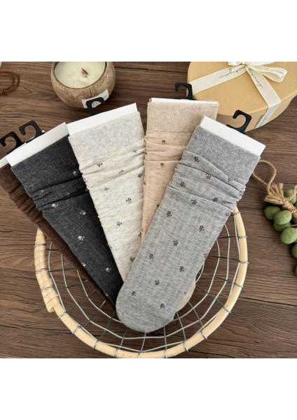 Ürün Nazik Çiçekli Çorap Miu Serisi Kadın Pamuklu Çorap (Yurt Dışından) fiyatları