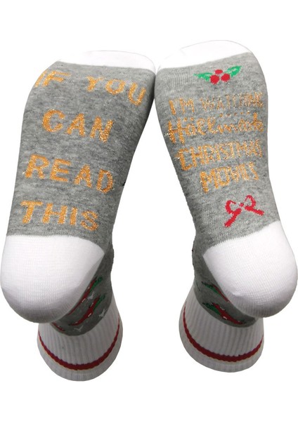 Altın Iplikli Jakarlı Harfli Noel Çorabı (Yurt Dışından) modelleri