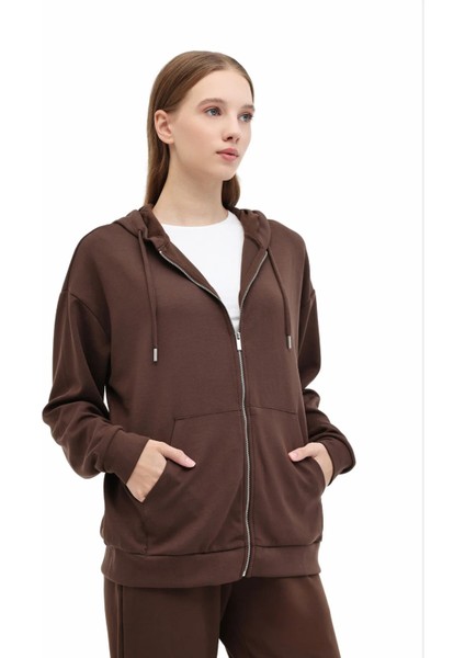 Pamuklu Feemuarlı Kapüşon Yaka Eşofman Üstü Bayan Eşofman Üstü 5WGINSEN 5pr