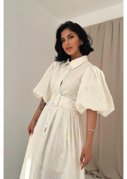 Bej Pileli Balkon Elbise fiyatları