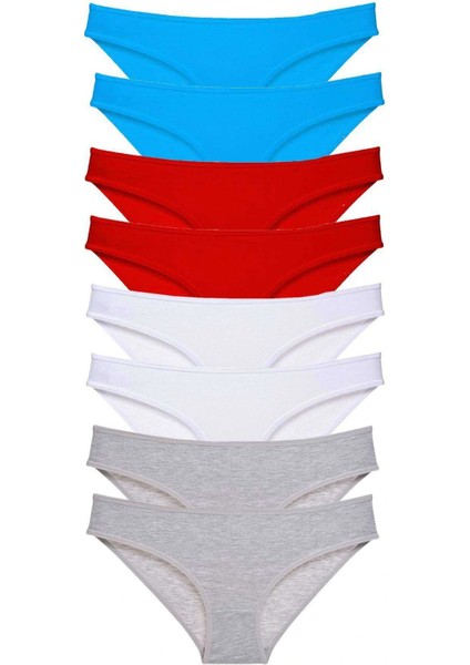 8 Adet Süper Eko Set Likralı Kadın Slip Külot 530