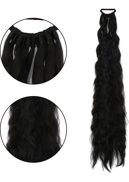 Lastik Tokalı At Kuyruğu Kabarık Afro Dalgalı / Kahverengi fiyatları