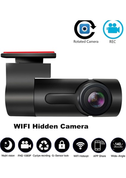 Araba Sürüş Kaydedici 1080P Gizli Dvr Hd Gece Görüşlü Araç Kamerası Wi-Fi Dinamik Otomatik Araç Kamerası (Yurt Dışından) modelleri
