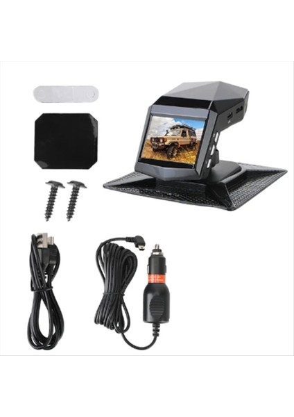 Araç Gösterge Paneli Video Kaydedici Arka Görüş Monitörü Dashcam 2 Inç Ekran 1080P Geniş Açı (A) (Yurt Dışından)