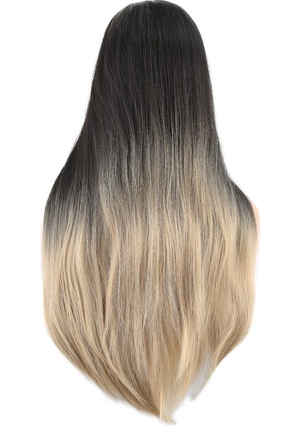 Düz Perçemli Uzun Fiber Sentetik Peruk / Küllü Siyah / Balköpüğü Ombreli indirimleri