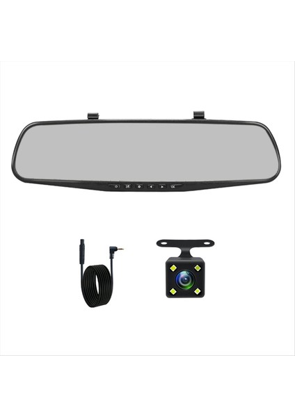 Dashcam Beyaz Aynalı Dvr 4.3 Inç Dash Kamera Fhd 1080P Otomatik Kayıt Destekli Arka Görüş Kamerası Video Kaydedici (Yurt Dışından) fiyatları