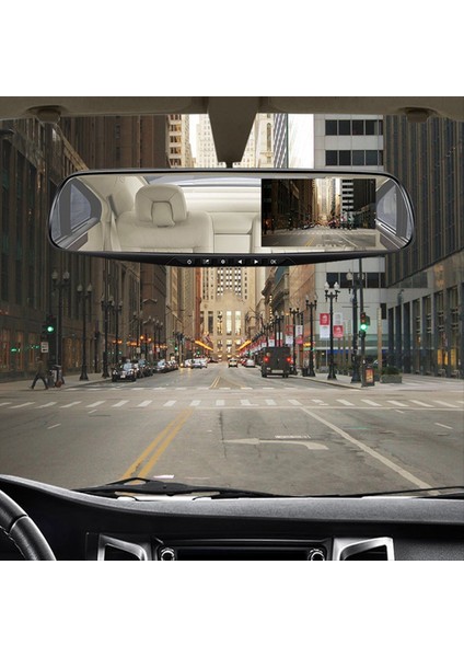 Dashcam Beyaz Aynalı Dvr 4.3 Inç Dash Kamera Fhd 1080P Otomatik Kayıt Destekli Arka Görüş Kamerası Video Kaydedici (Yurt Dışından) modelleri