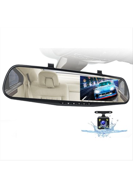 Dashcam Beyaz Aynalı Dvr 4.3 Inç Dash Kamera Fhd 1080P Otomatik Kayıt Destekli Arka Görüş Kamerası Video Kaydedici (Yurt Dışından) indirimleri